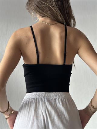 Siyah Askılı Crop