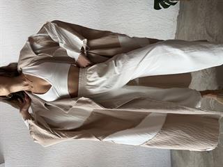 Tasarım Yarasa Kol Müslin Kimono - Bej