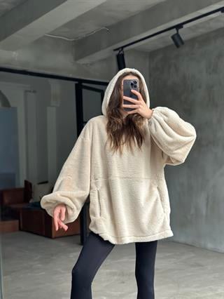 Teddy Peluş oversize Sweatshirt 