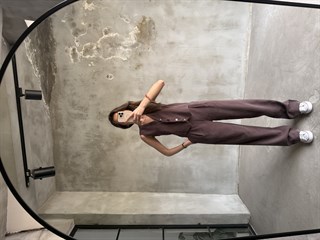 Tencel Gabardin Yelekli Takım - Kahverengi
