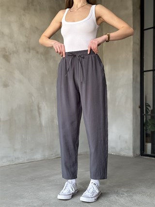 Tencel Havuç Pantolon - Antrasit
