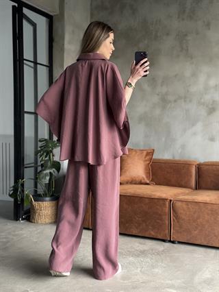 Tencel Modal Yarasa Kol Takım - Gül kurusu 