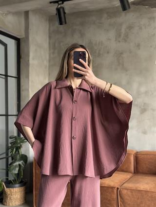 Tencel Modal Yarasa Kol Takım - Gül kurusu 