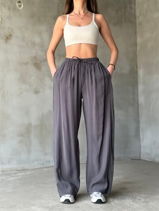 Tencel Salaş Pantolon - Gri