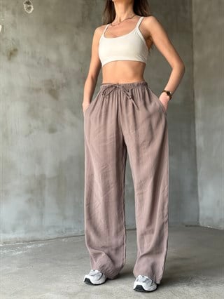 Tencel Salaş Pantolon - Vizon
