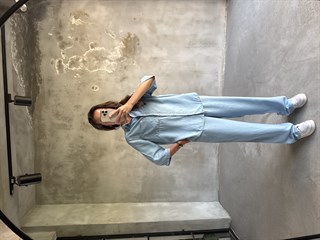 Tensel Denim Kısa Kollu Takım