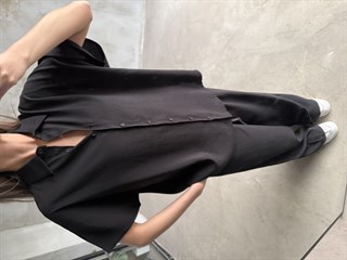 Tensel Oversize Kısa Kollu Takım - Siyah
