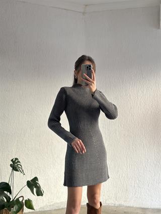 Triko Elbise - Antrasit