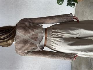 Triko Örme Crop - Taş