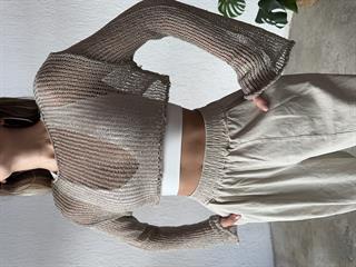 Triko Örme Crop - Taş