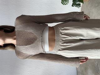 Triko Örme Crop - Taş