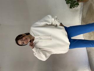 Unisex Oversize Sweatshirt - Beyaz