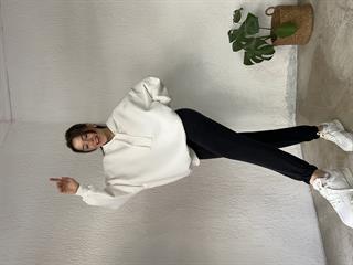 Unisex Oversize Sweatshirt - Beyaz