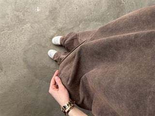 Unisex Yıkamalı Oversize Kısa Kollu Takım - Kahverengi