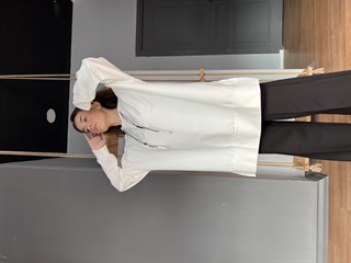 Uzun İp Detay Sweatshirt - Beyaz
