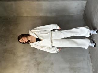  Lastik Detay Oversize Hırkalı Takım -  Beyaz