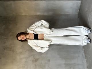  Lastik Detay Oversize Hırkalı Takım -  Beyaz