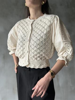 Vintage Hırka Ekru