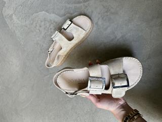 Voleur Hakiki Deri Espadril Sandalet  - Taş