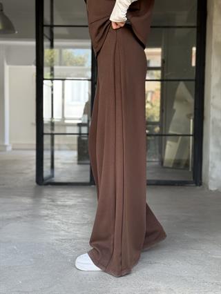 Yanları Pilili Yumuşak Dokulu Modal Wide Leg Pantolon