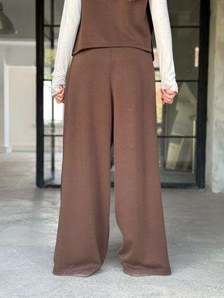 Yanları Pilili Yumuşak Dokulu Modal Wide Leg Pantolon
