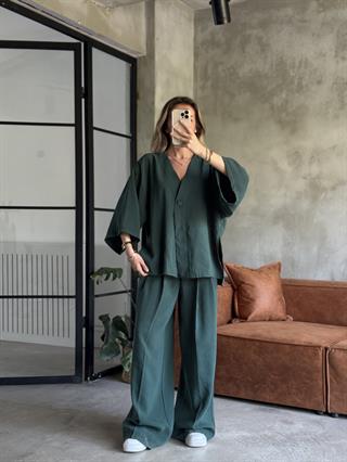Yeşil Premium Tensel Oversize Takım
