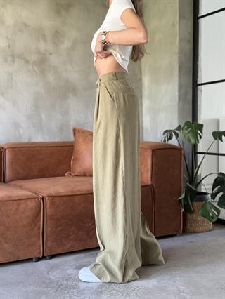 Yeşil Tencel Pantolon