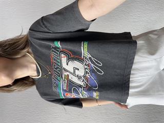 Yıkamalı Baskılı T-Shirt - Antrasit