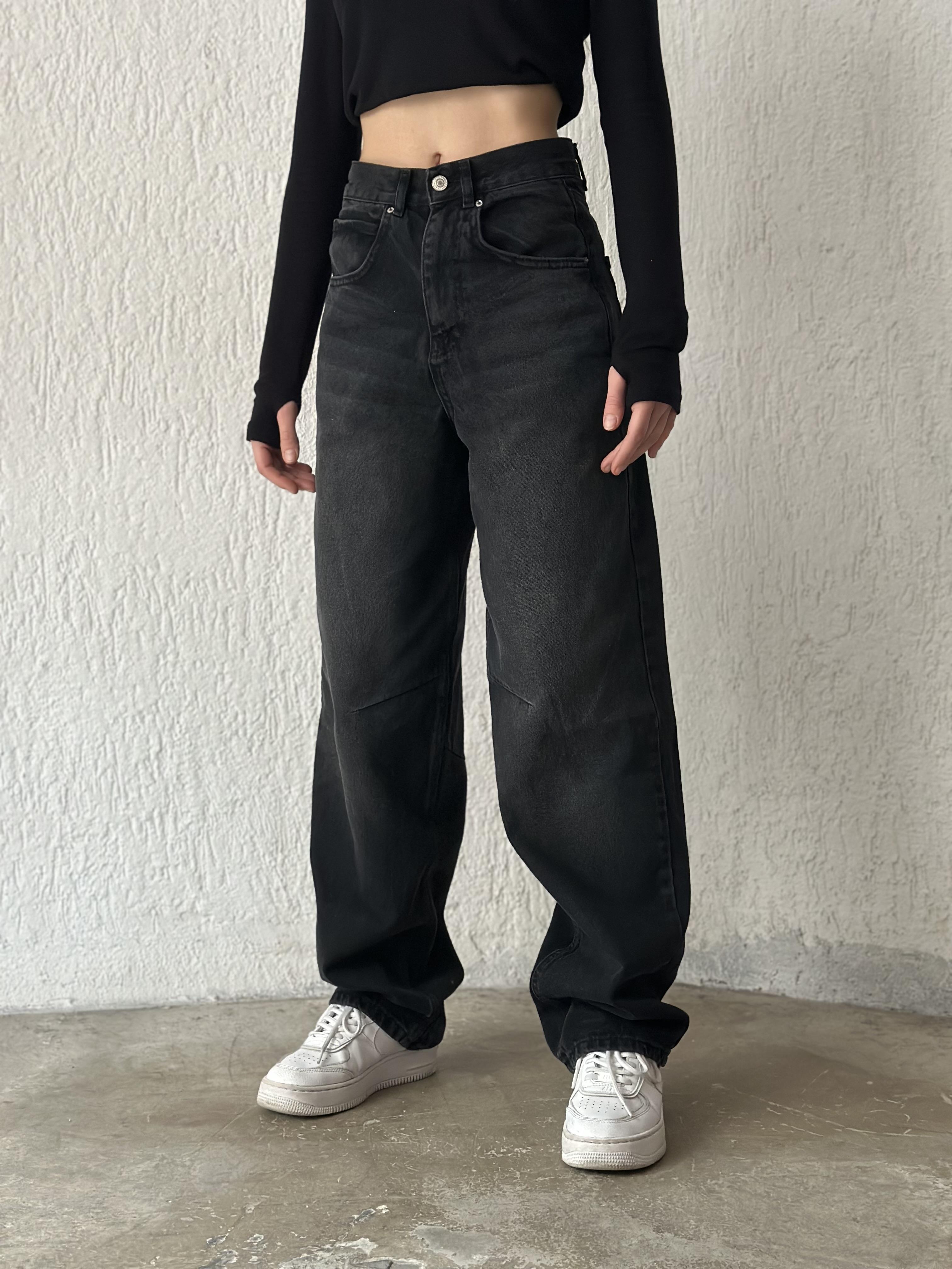 Ayarlanabilir Baggy Jean - Antrasit - Dominatrend