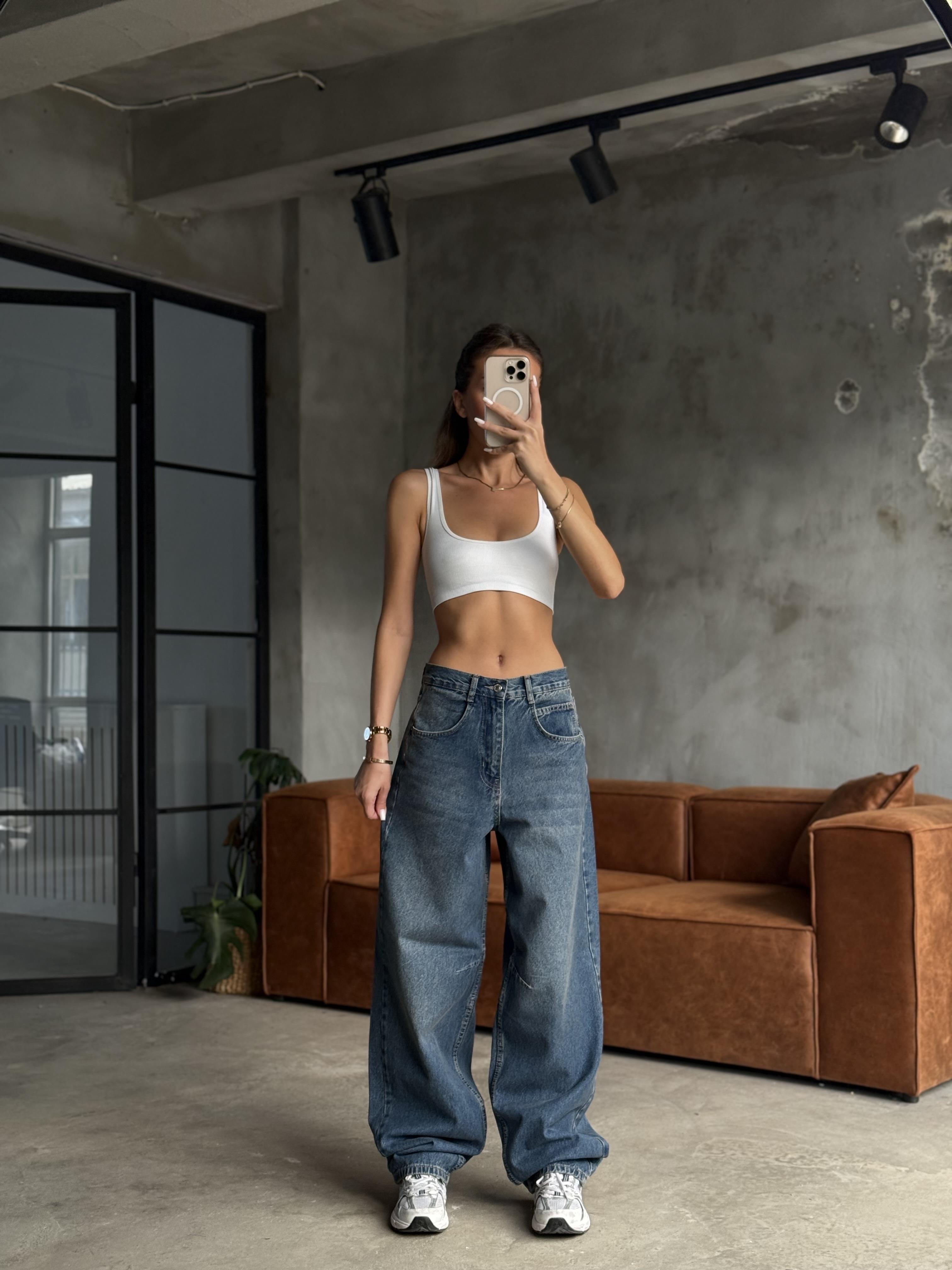 Ayarlanabilir Baggy Jean Mavi - Dominatrend