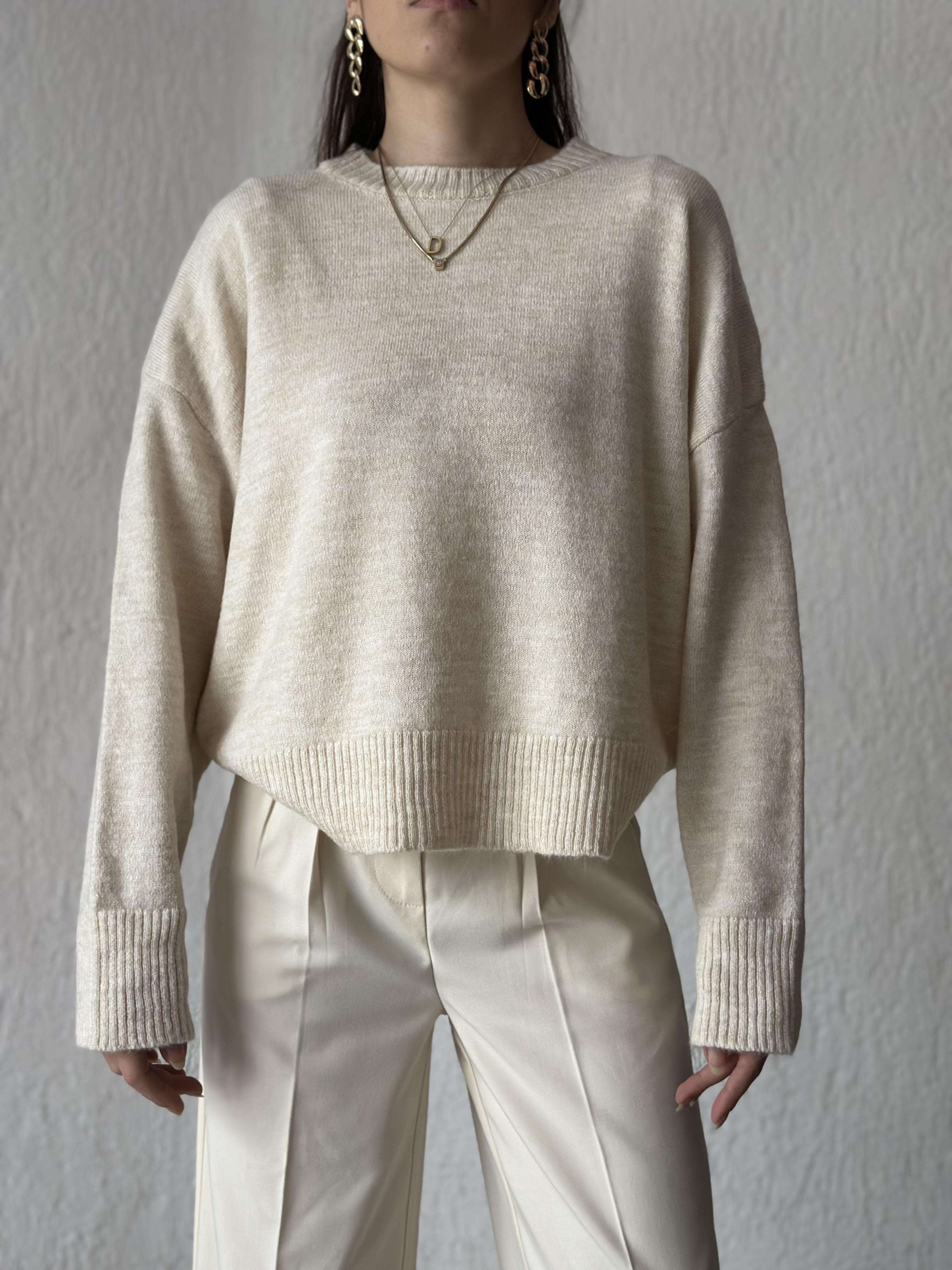 Basic Triko Kazak - Bej - Dominatrend