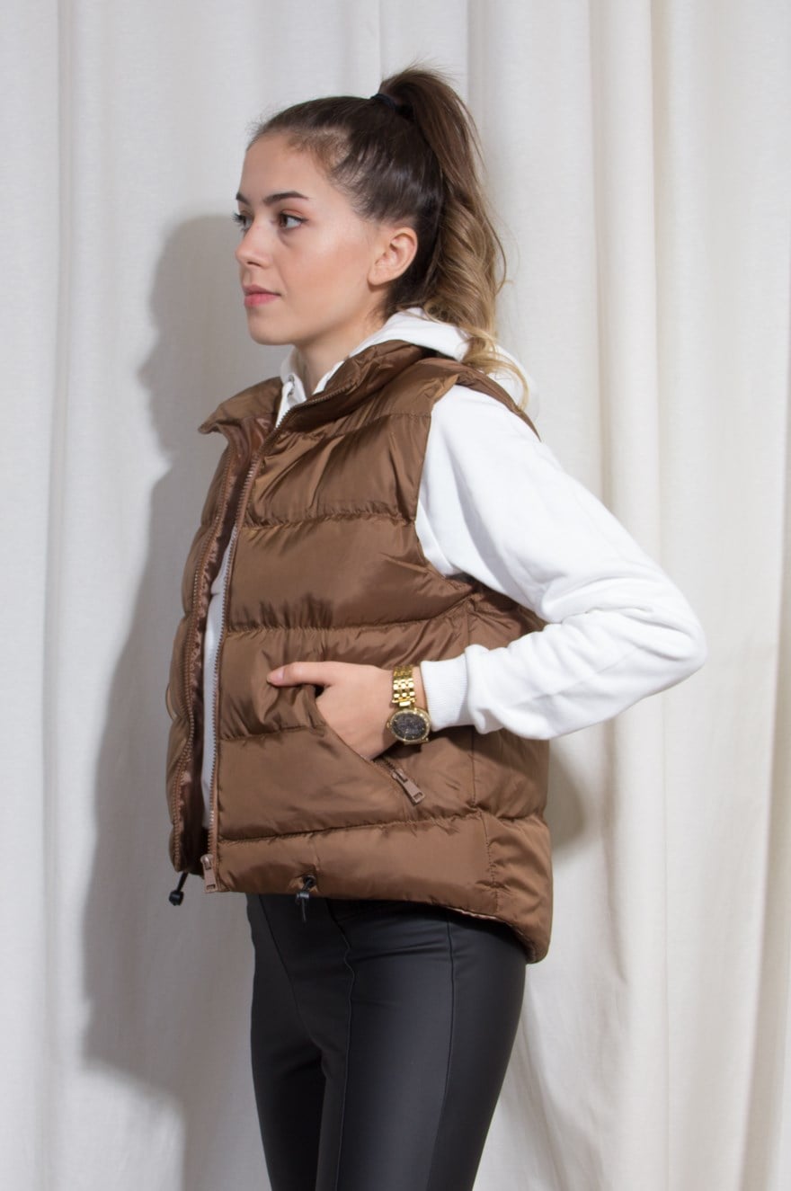 Beli Ayarlanabilir Şişme Yelek - Taba - Dominatrend