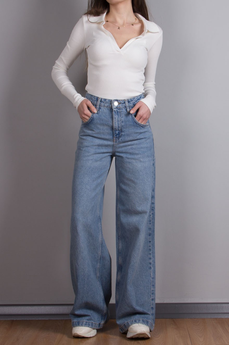 Çan Kesim Fit Jean - Açık Mavi - Dominatrend