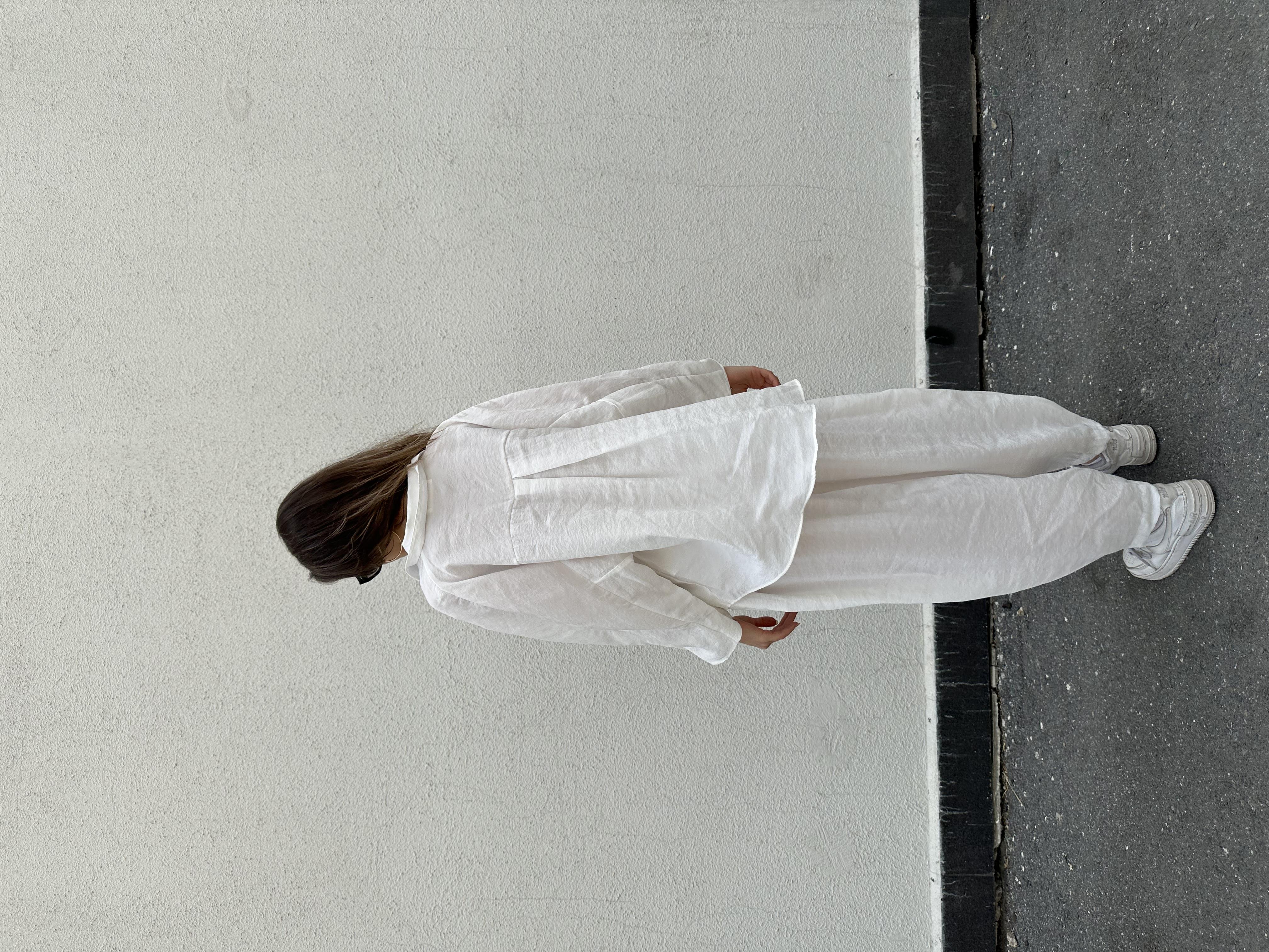 Candy Tensel Oversize İkili Takım - Beyaz - Dominatrend
