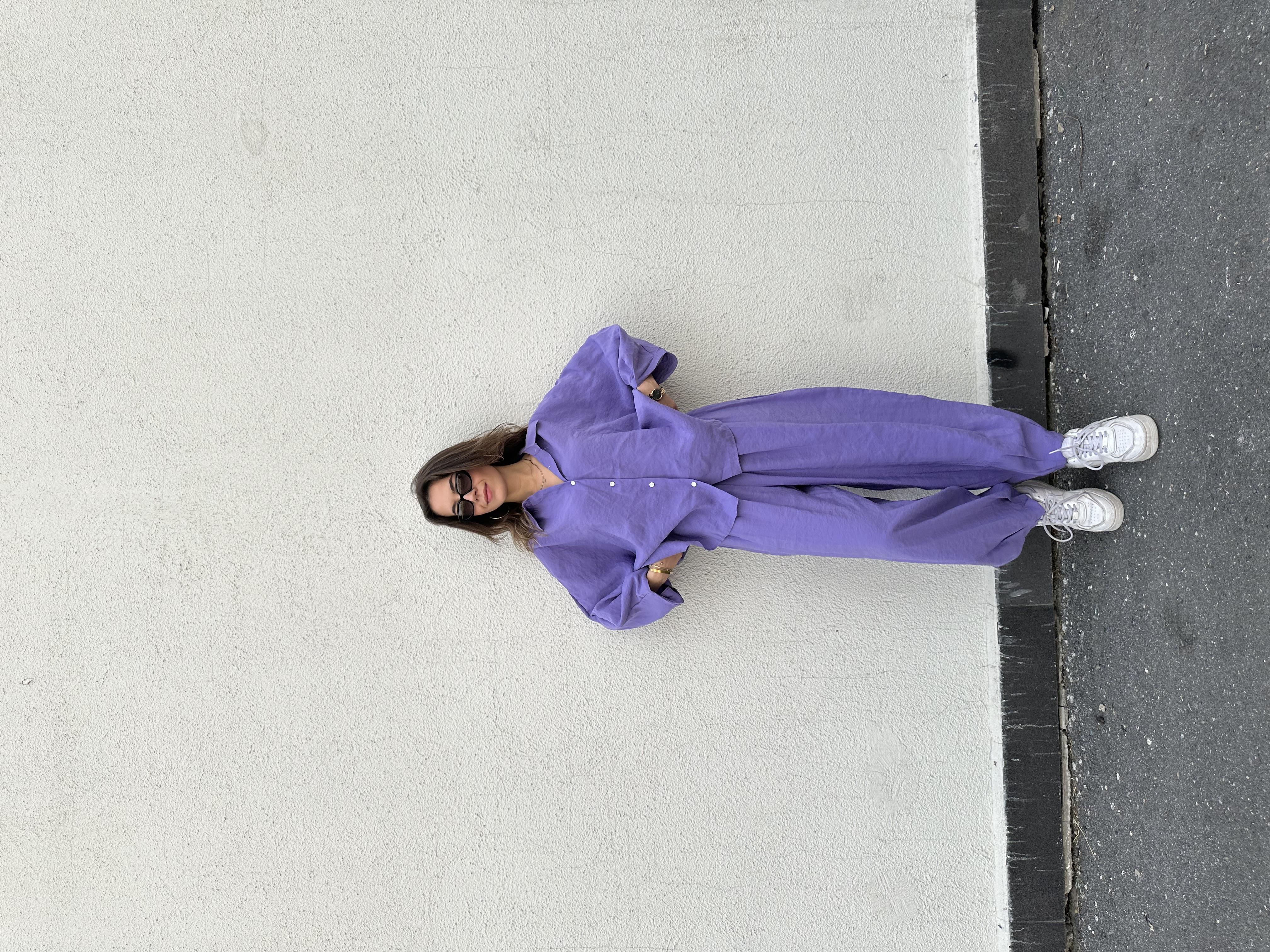 Candy Tensel Oversize Takım - Lila - Dominatrend