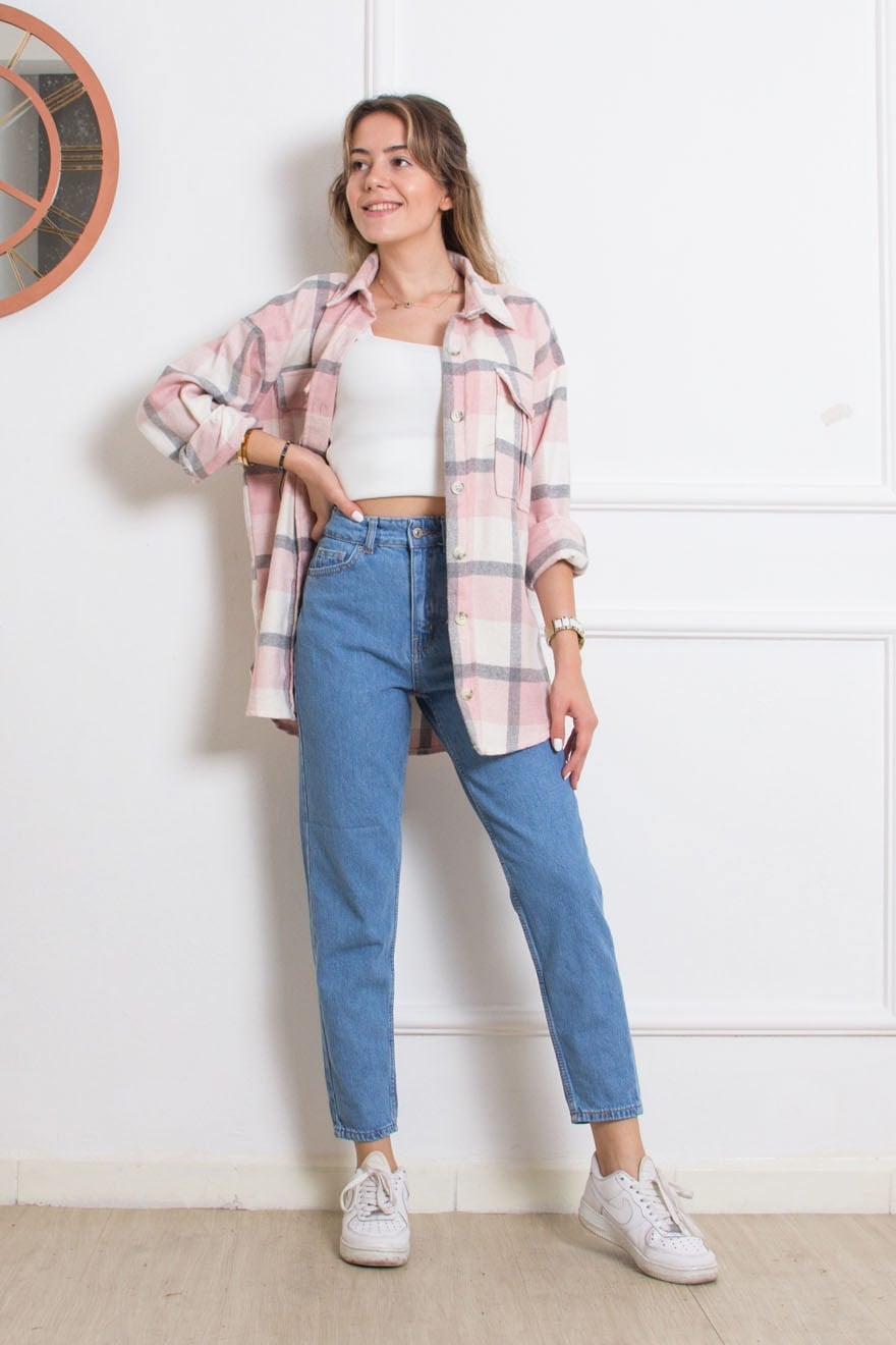 Cep Detaylı Ceket - Pembe - Dominatrend