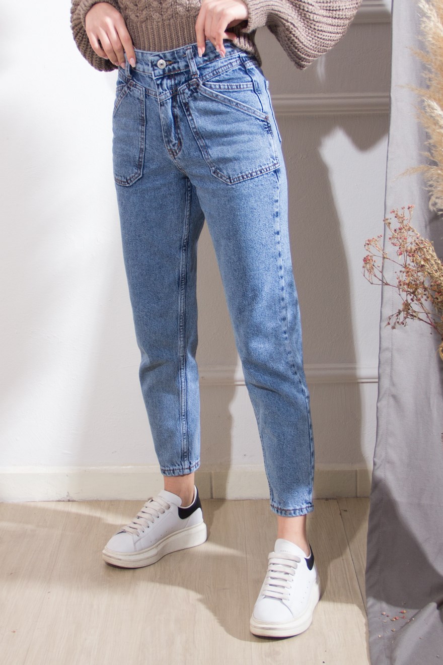 Cep Detaylı Jean - Mavi - Dominatrend
