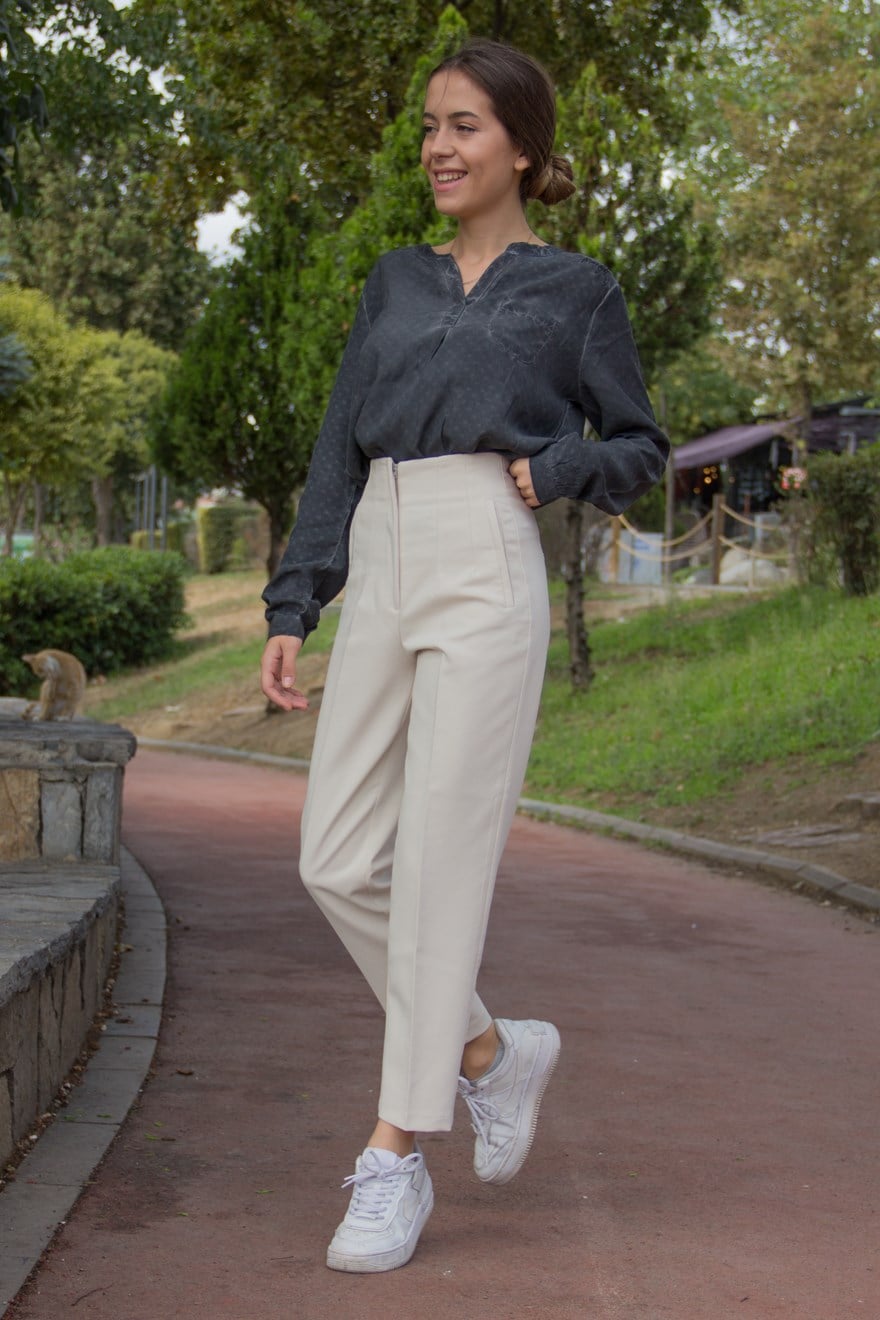Flotalı Pantolon - Siyah - Dominatrend