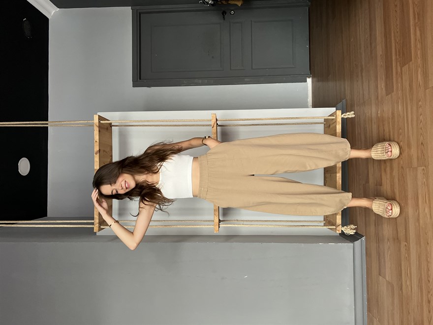 Gabardin Şalvar Pantolon - Camel - Dominatrend