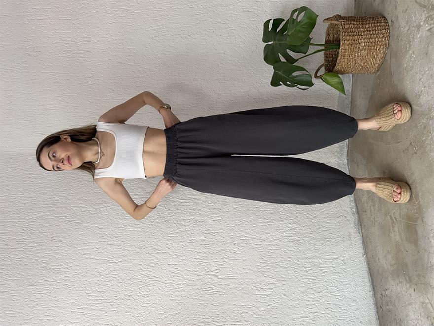 Gabardin Şalvar Pantolon - Gri - Dominatrend