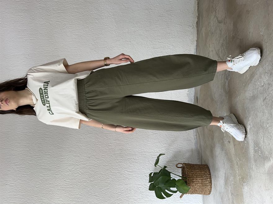 Gabardin Şalvar Pantolon - Haki - Dominatrend
