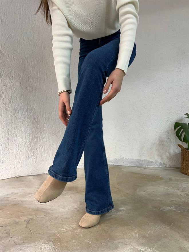 İspanyol Paça Mavi Jean - Dominatrend