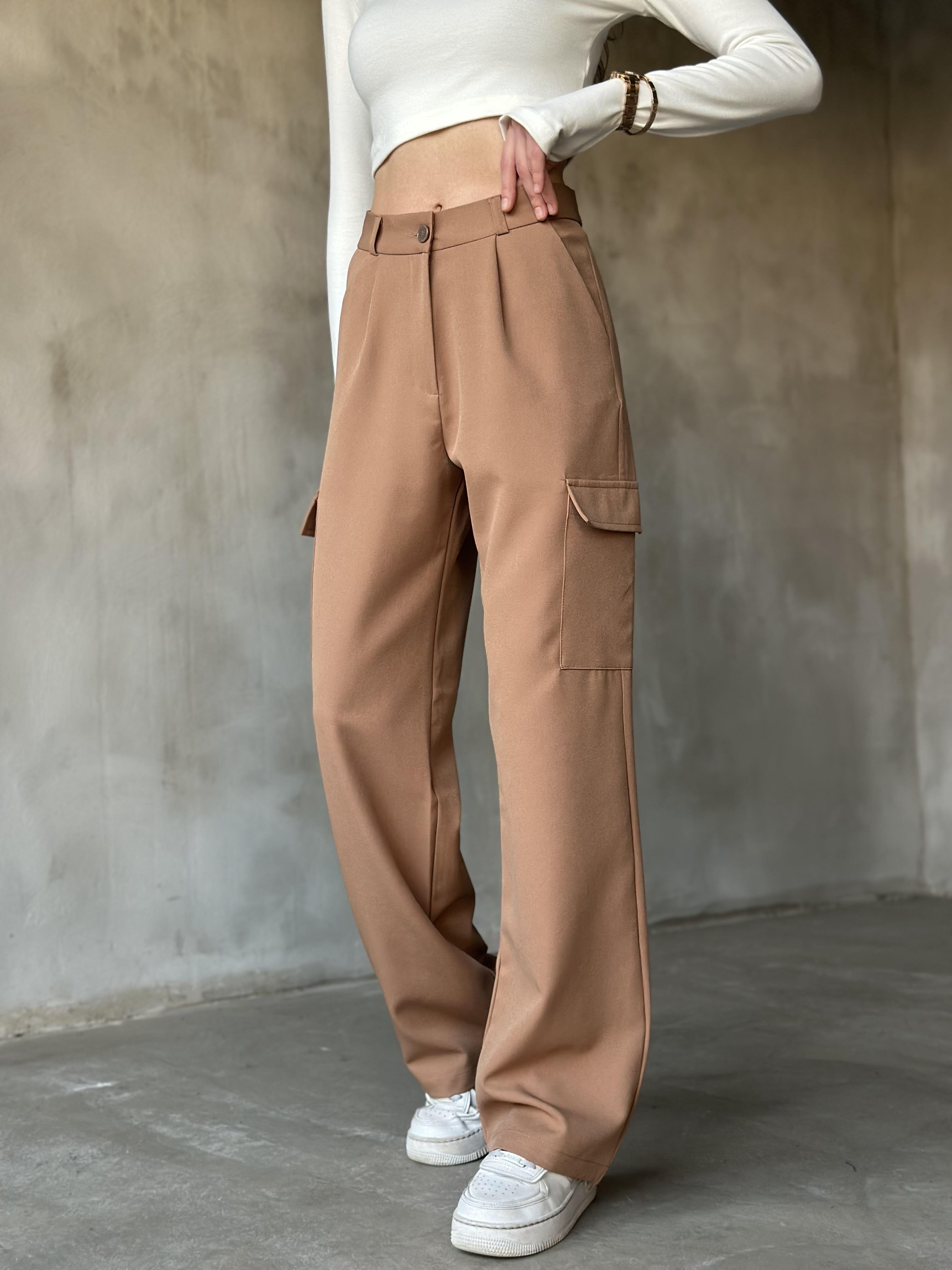 Kargo Kumaş Pantolon - Camel - Dominatrend