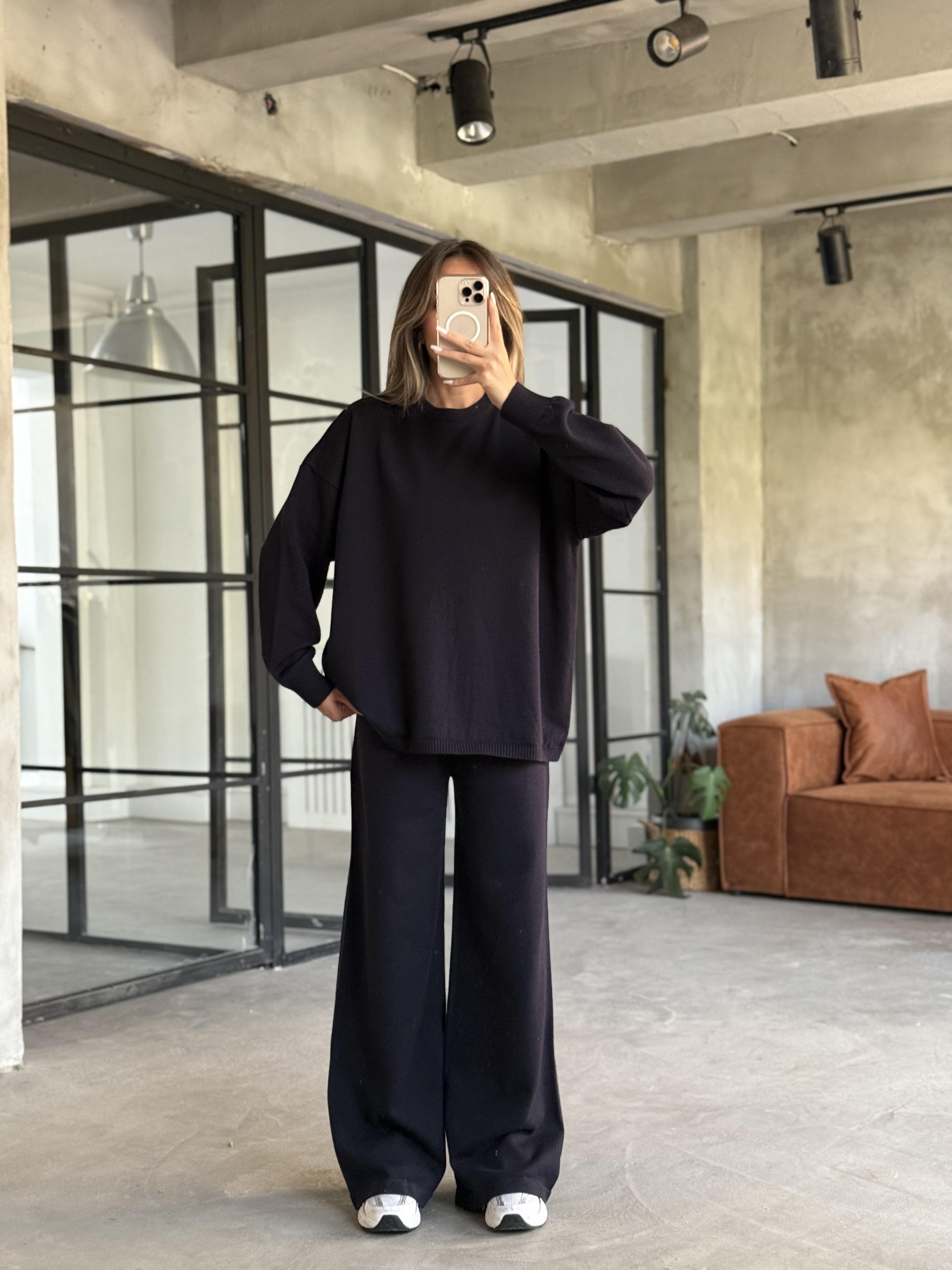 Lacivert Basic Oversize Triko Takım - Dominatrend