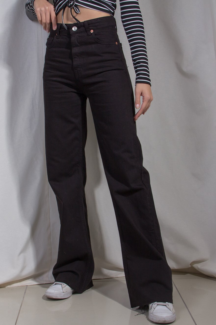 Lazer Kesim Straight Jean - Siyah - Dominatrend