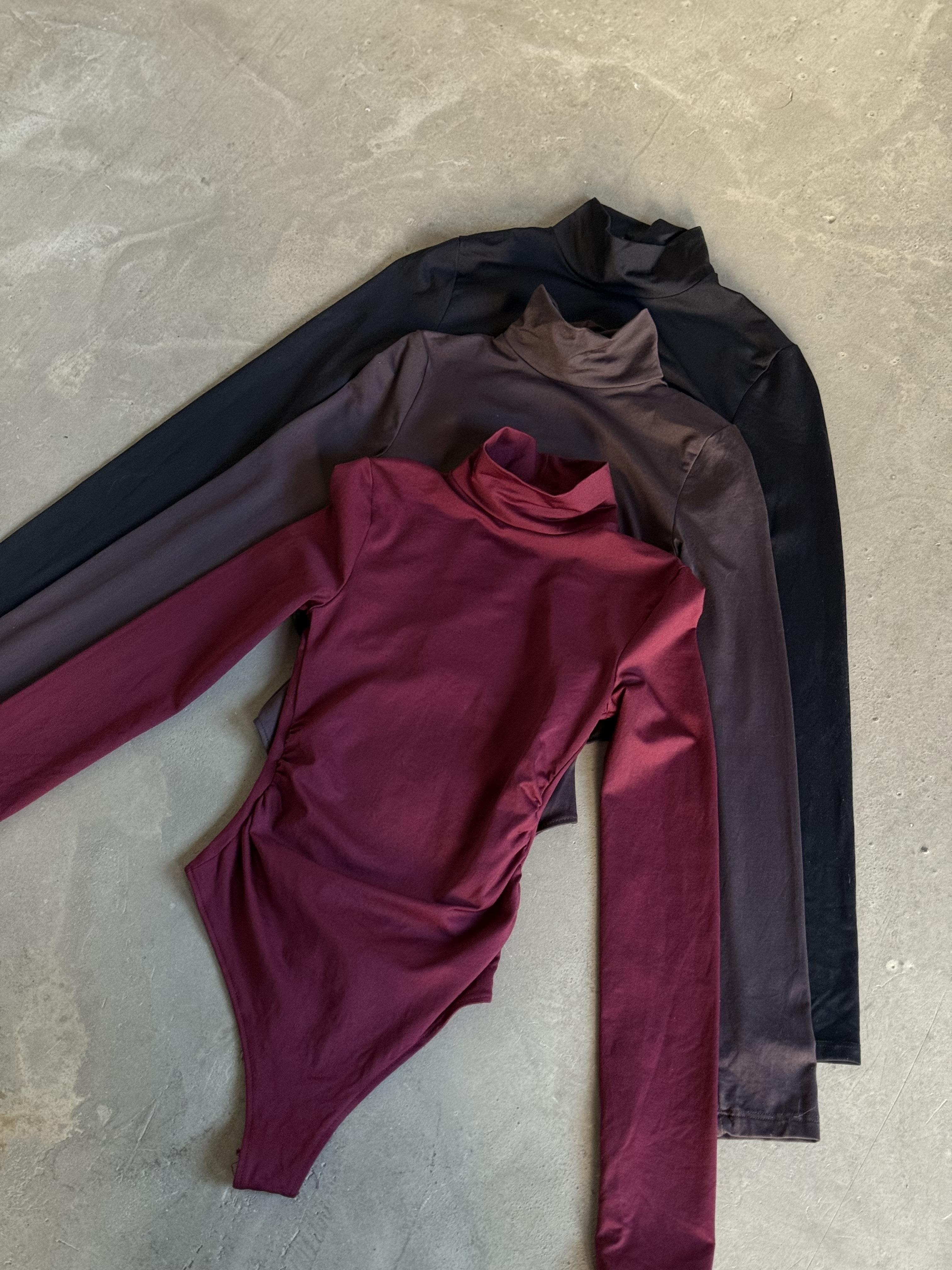 Likralı Boğazlı Bodysuit - Dominatrend