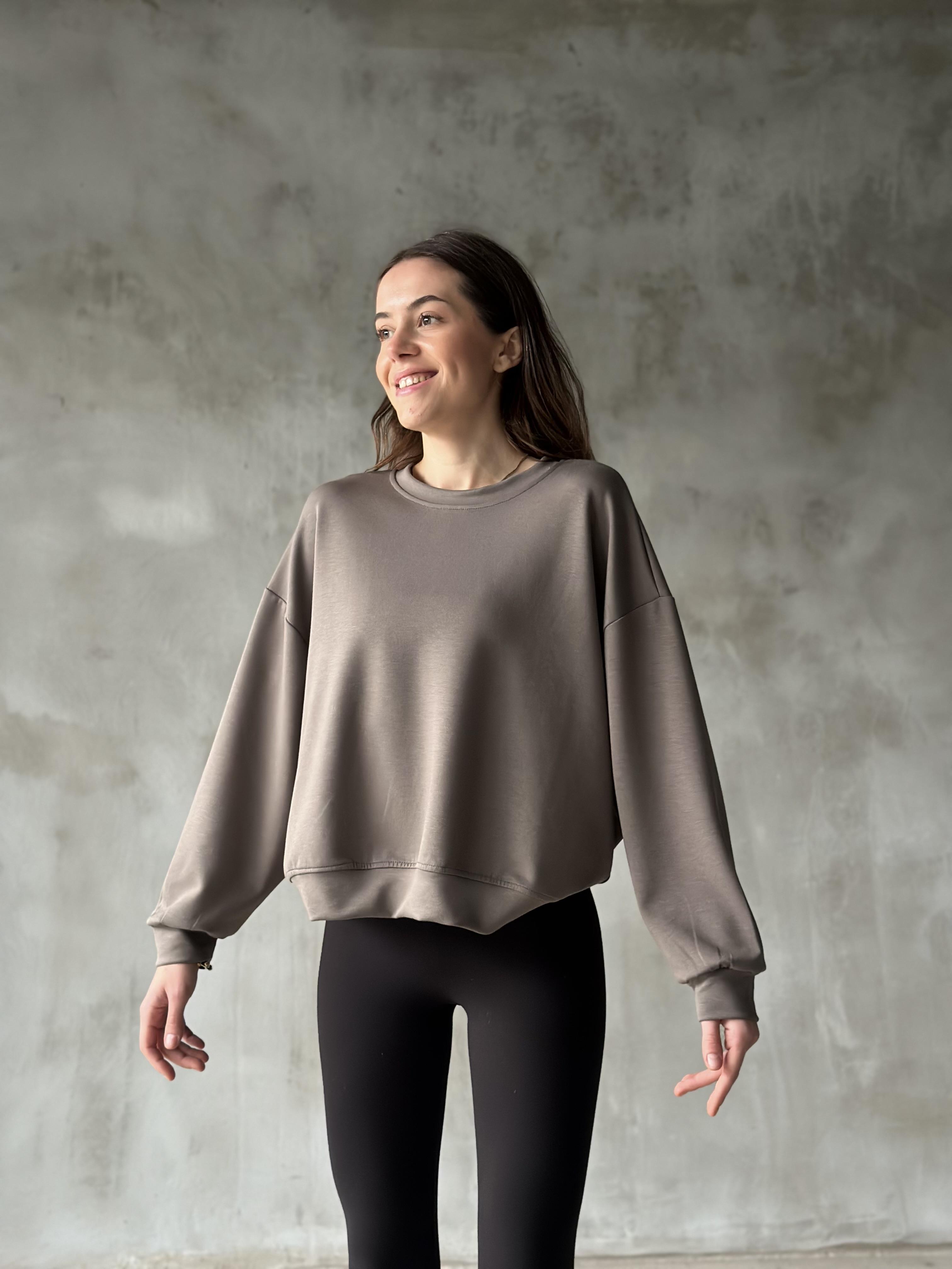 Oysh Modal Oversize Sweatshirt - Vizon - Dominatrend