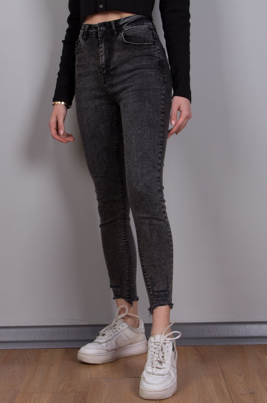 Paça Detay Kar Yıkamalı Skinny - Antrasit - Dominatrend