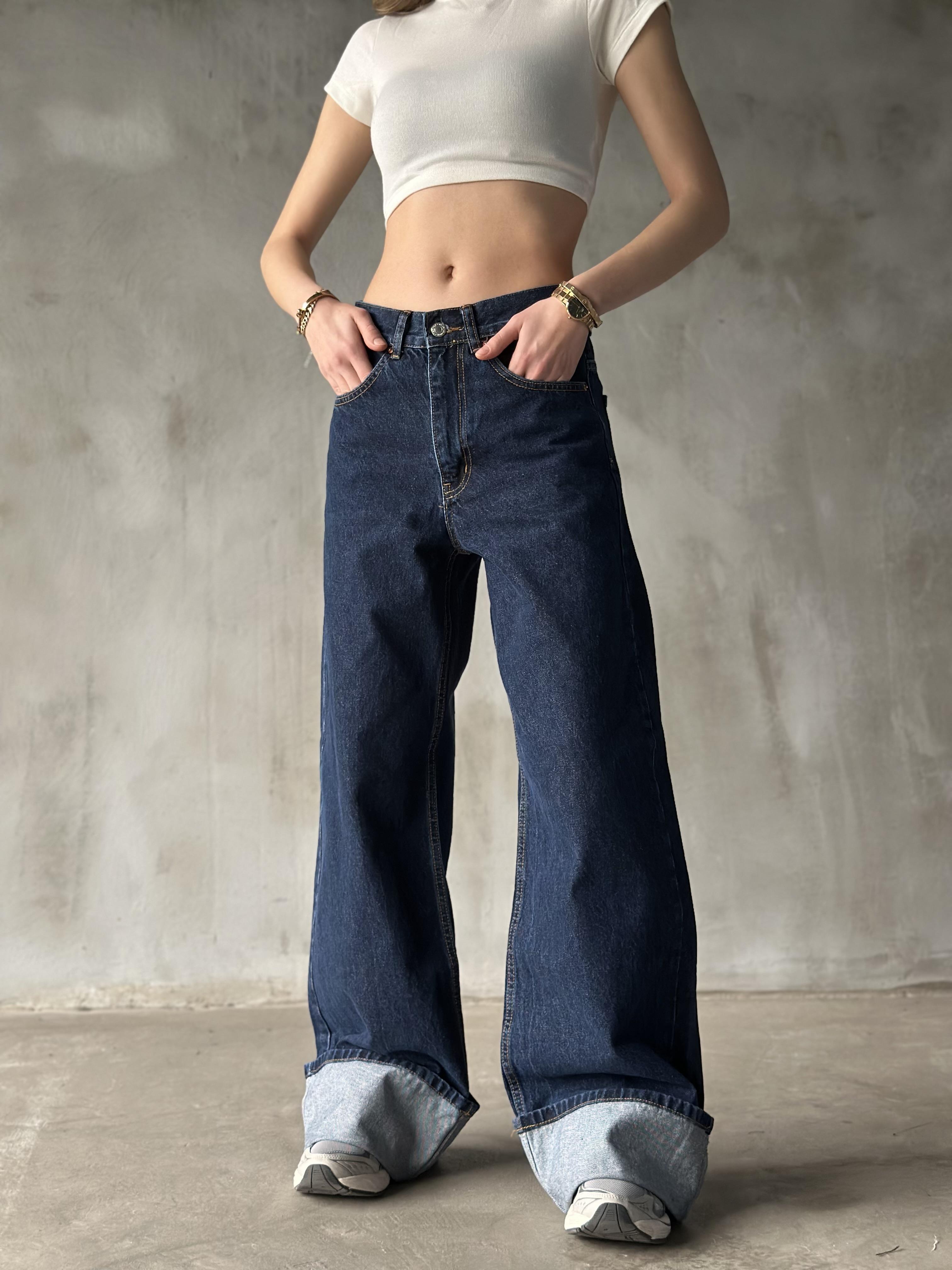 Paça Katlamalı Baggy Jean - Dominatrend