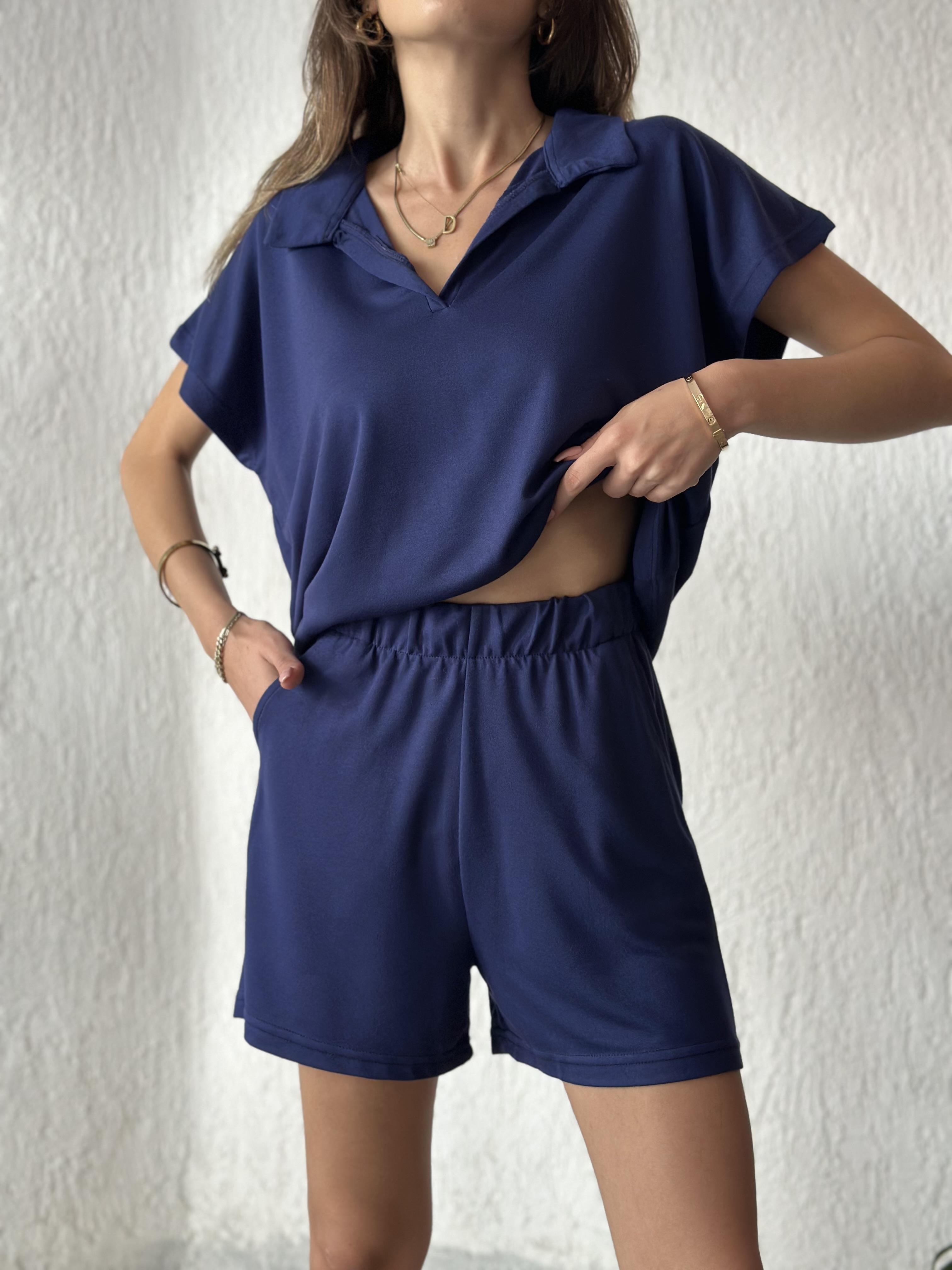 Polo Yaka Modal Takım - Lacivert - Dominatrend